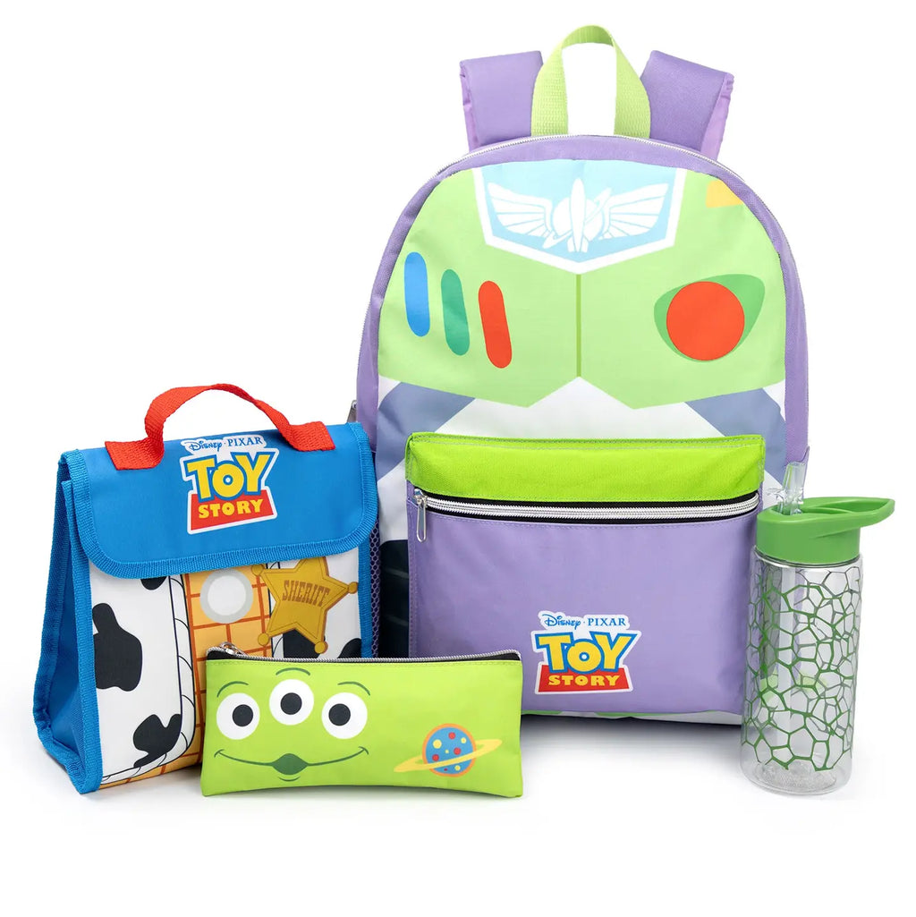 Disney Toy Story Unisex Kids Green Buzz 4 Piece Backpack Set (One Size)