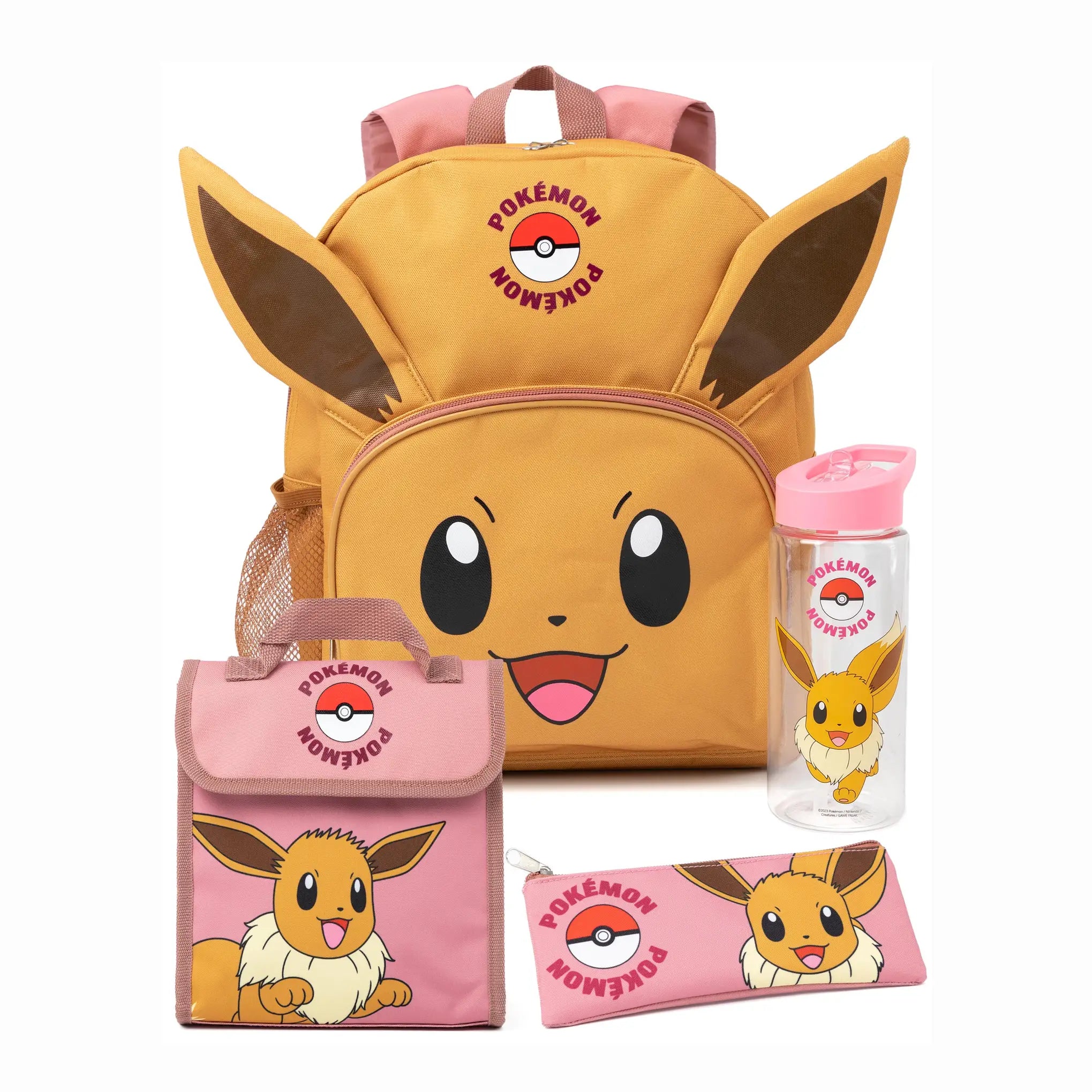 Pokemon Unisex Kids Brown Eevee Eevee 4 Piece Backpack Set (One Size)