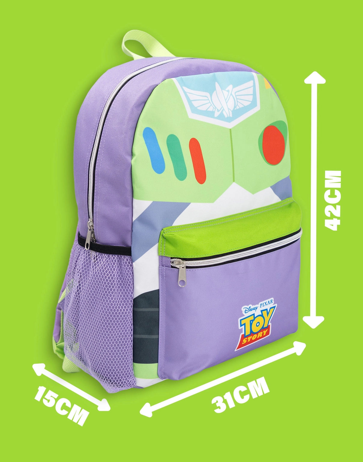 Disney Toy Story Unisex Kids Green Buzz 4 Piece Backpack Set (One Size)