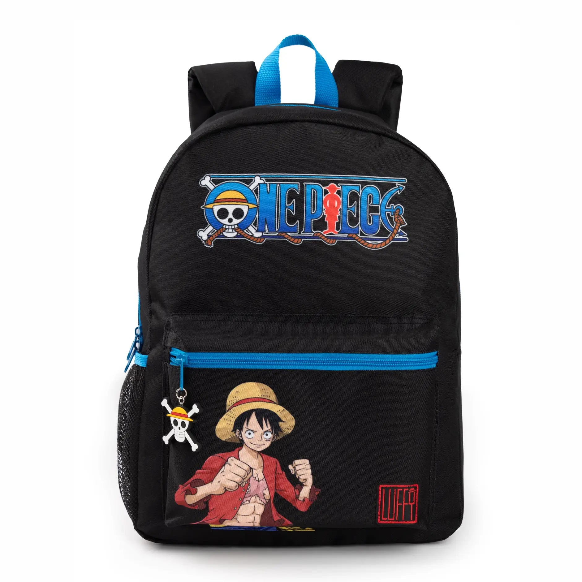 One Piece Unisex Kids Black Front Printed Backpack (One Size)
