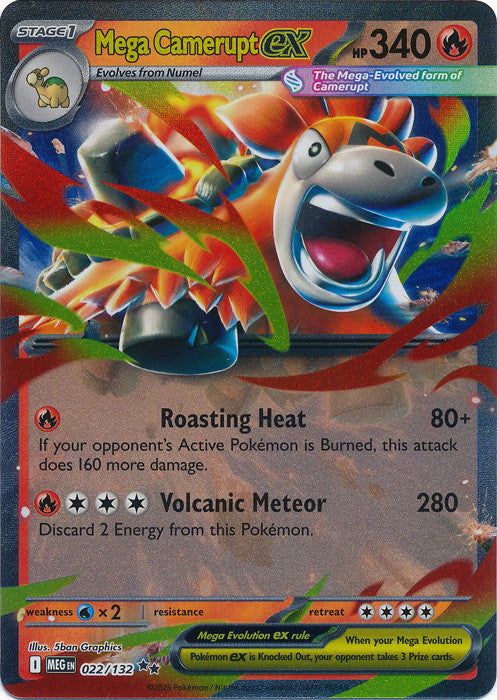 Mega Evolution 022/132 Mega Camerupt ex (Half Art)