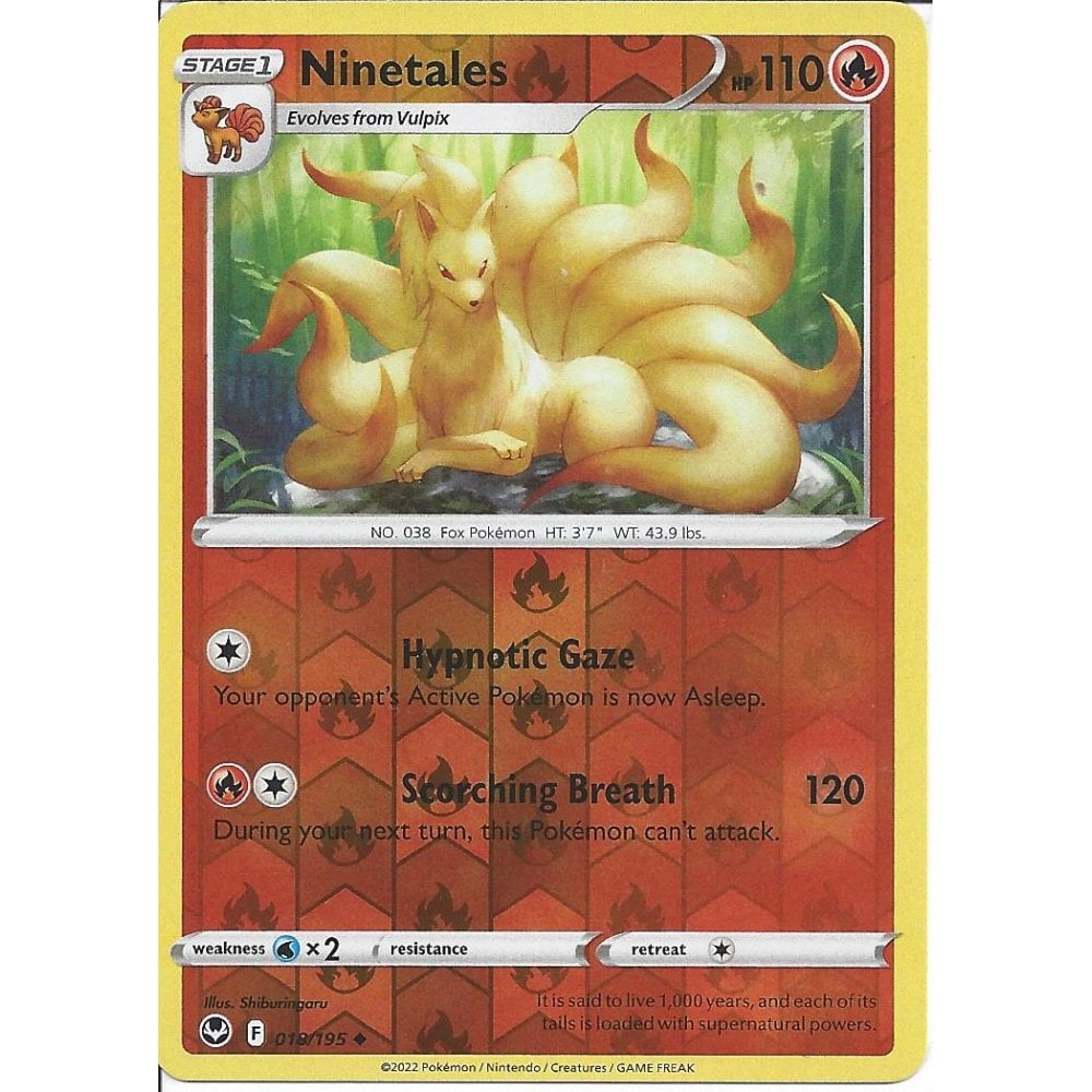 SWSH Silver Tempest 018/195 Ninetales (Reverse Holo)