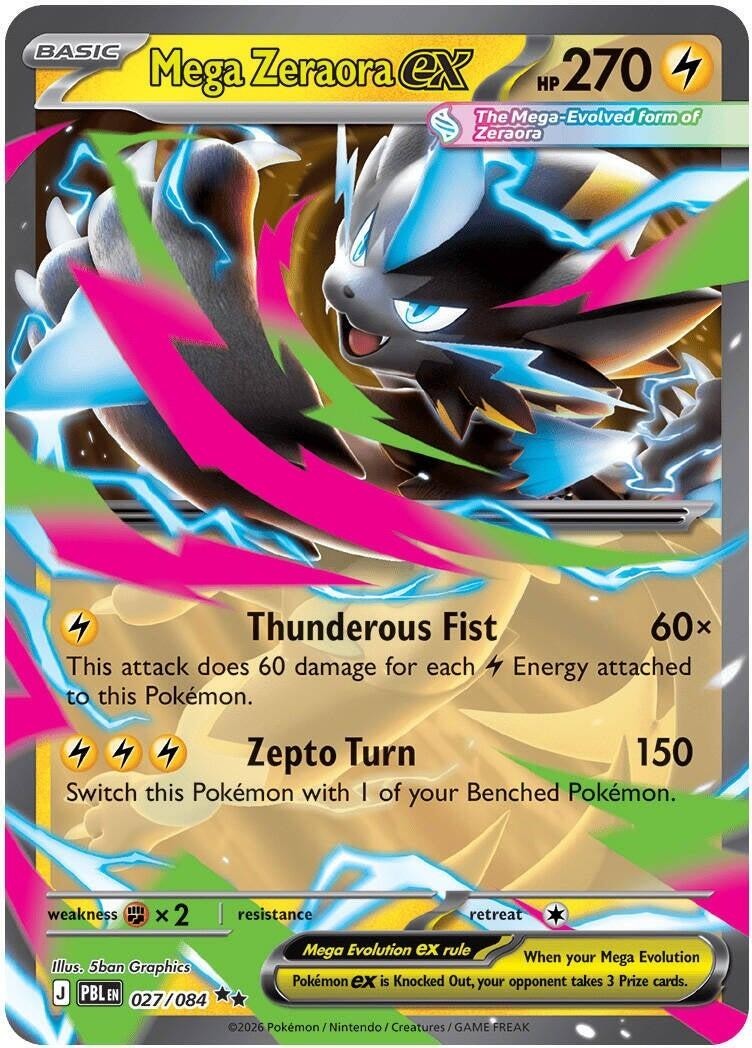 ME Pitch Black 027/084 Mega Zeraora ex (Half Art)