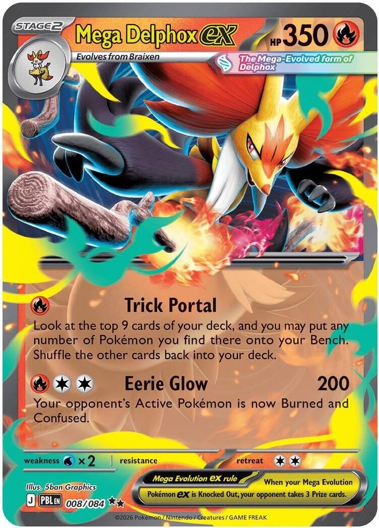 ME Pitch Black 008/084 Mega Delphox ex (Half Art)