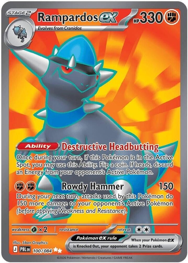 ME Pitch Black 100/084 Rampardos ex (Full Art)
