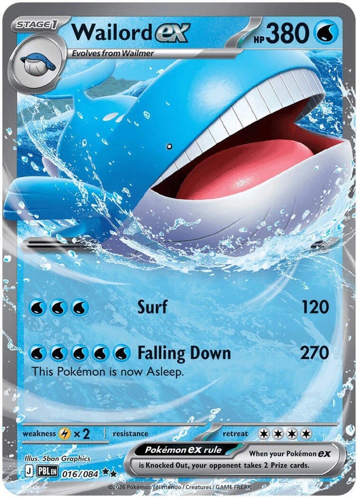 ME Pitch Black 016/084 Wailord ex (Half Art)